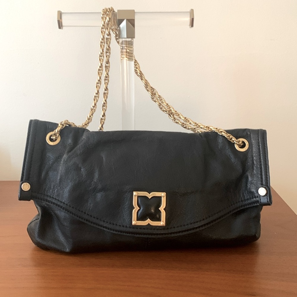 Vintage BCBGMAXAZRIA Black Leather Should Bag